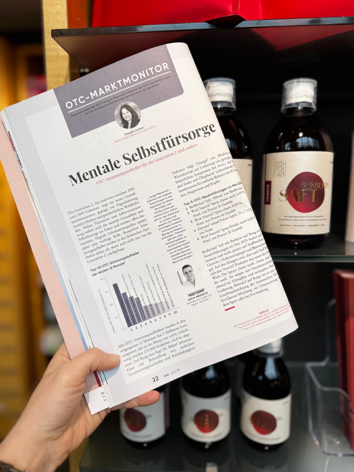 🥇 BerBerSan® Saft ist das beliebteste neue Apothekenprodukt im Mai 2025